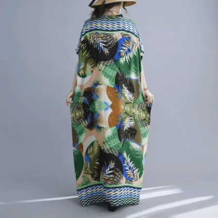Abstract Nature Kaftan Dress