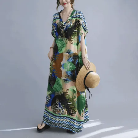 Abstract Nature Kaftan Dress