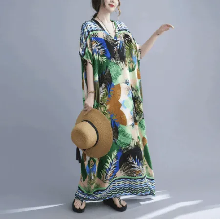 Abstract Nature Kaftan Dress