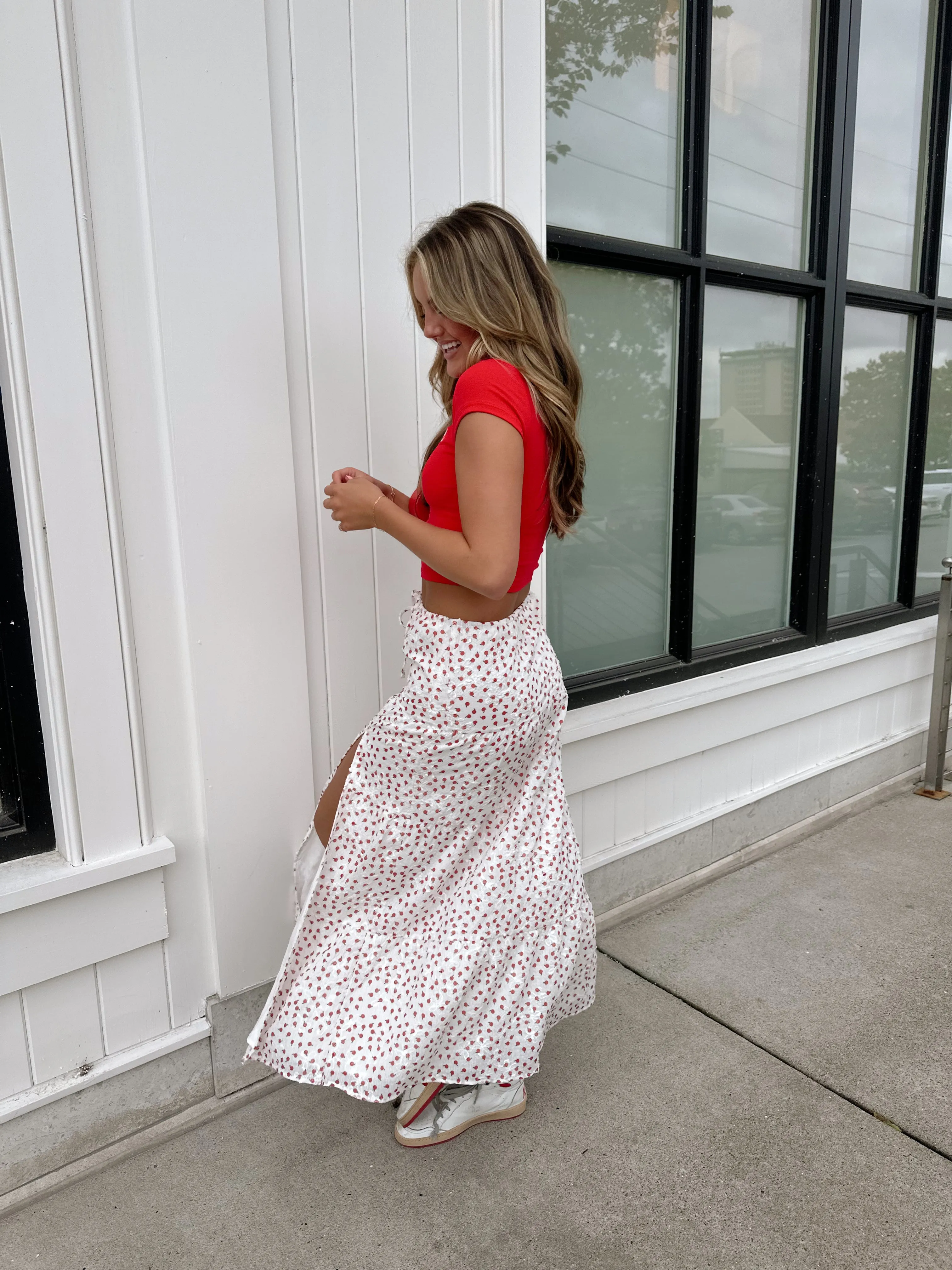 Americana Crop Top - Red