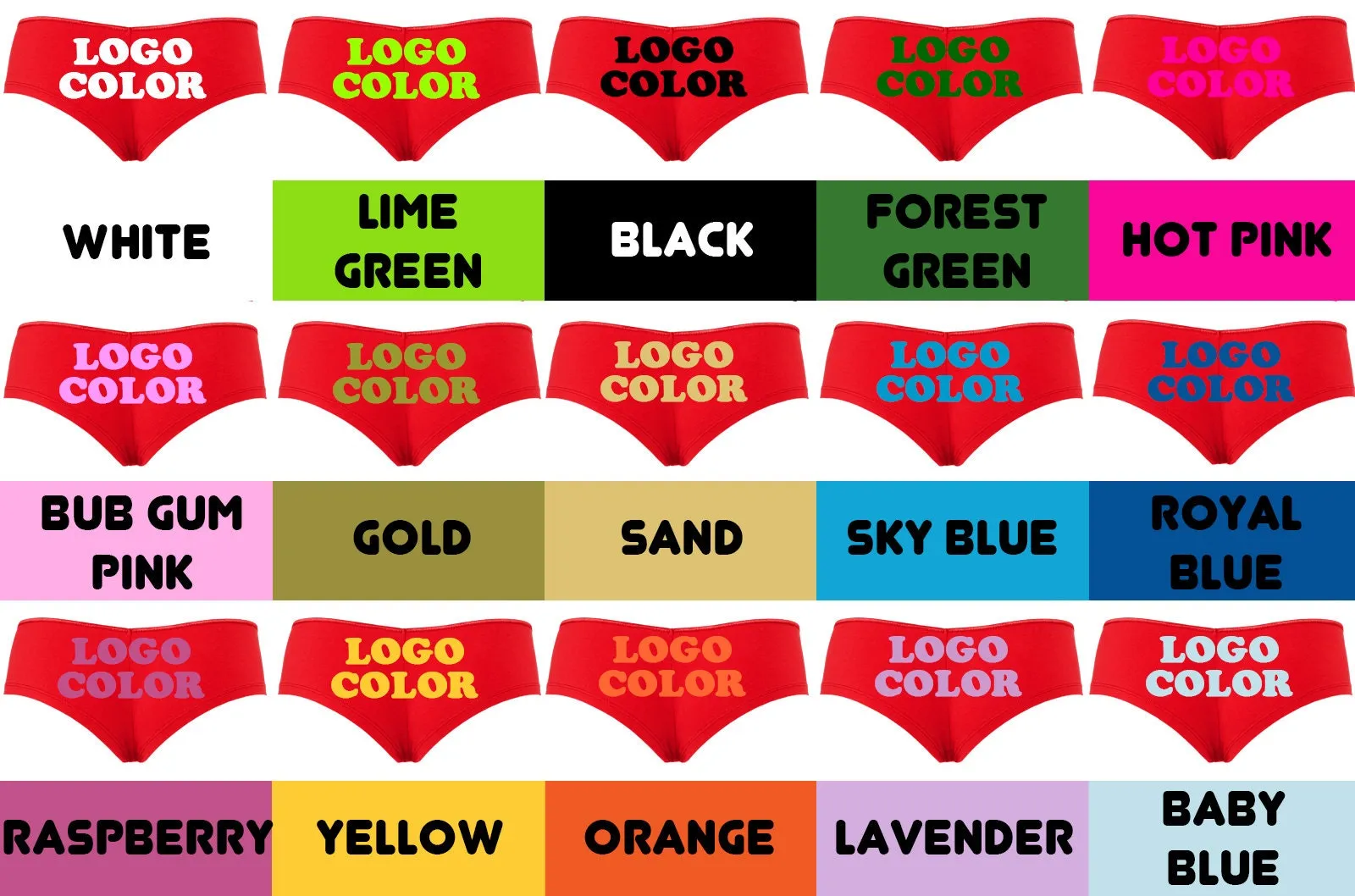 Anal Whore • Red Boyshorts • Choose Your Color Text