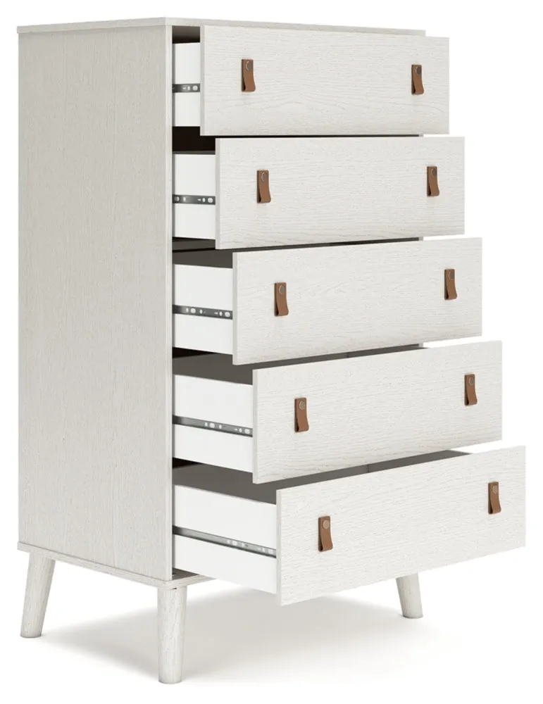 Aprilyn Queen Bookcase Bed with Dresser, Chest and Nightstand