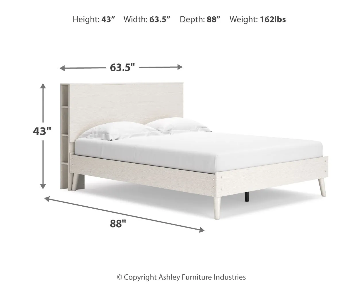 Aprilyn Queen Bookcase Bed with Dresser, Chest and Nightstand