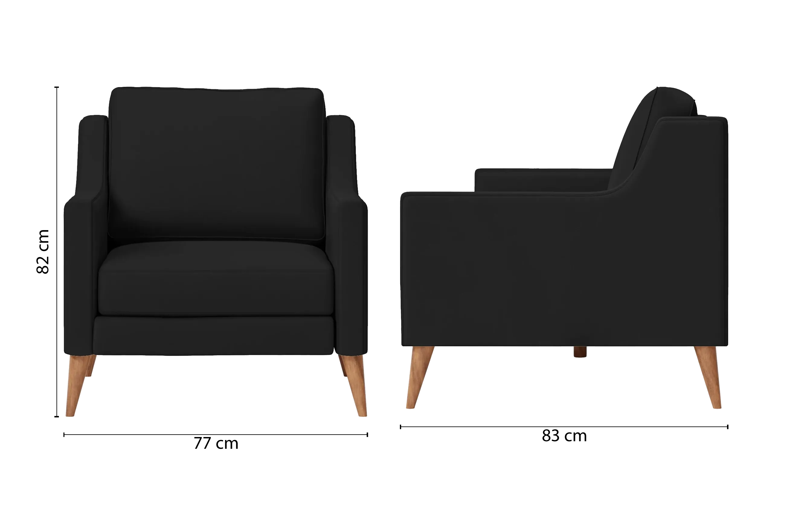 Aquila Armchair Black Leather