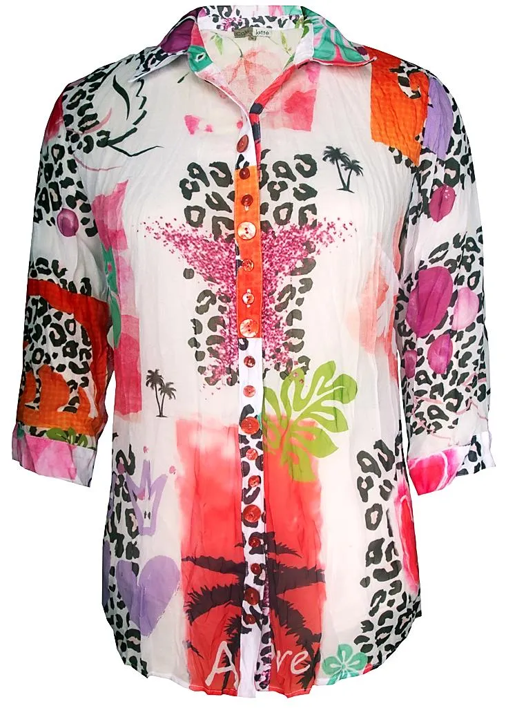 Art Abstract Printed Shirt - Pink