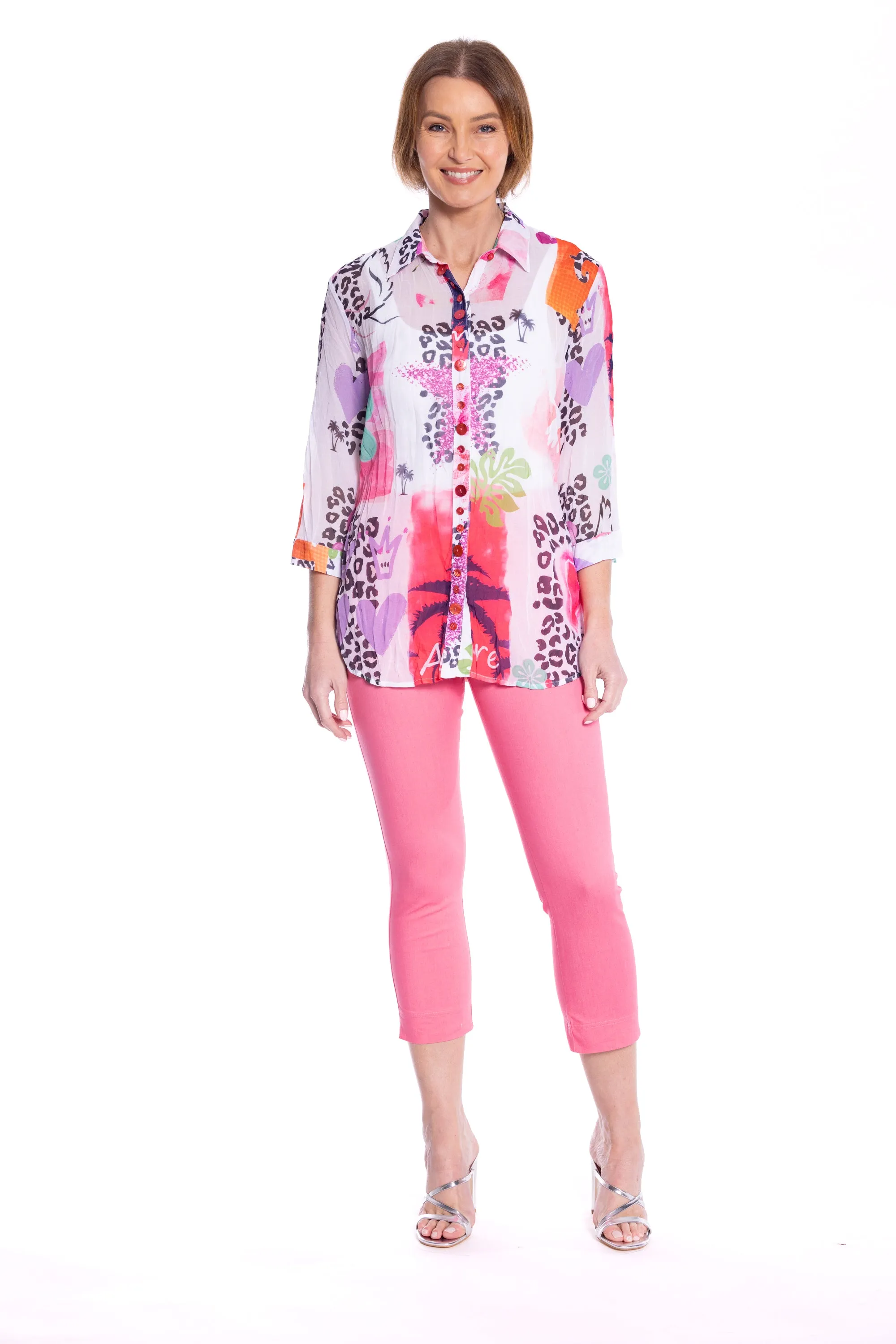 Art Abstract Printed Shirt - Pink