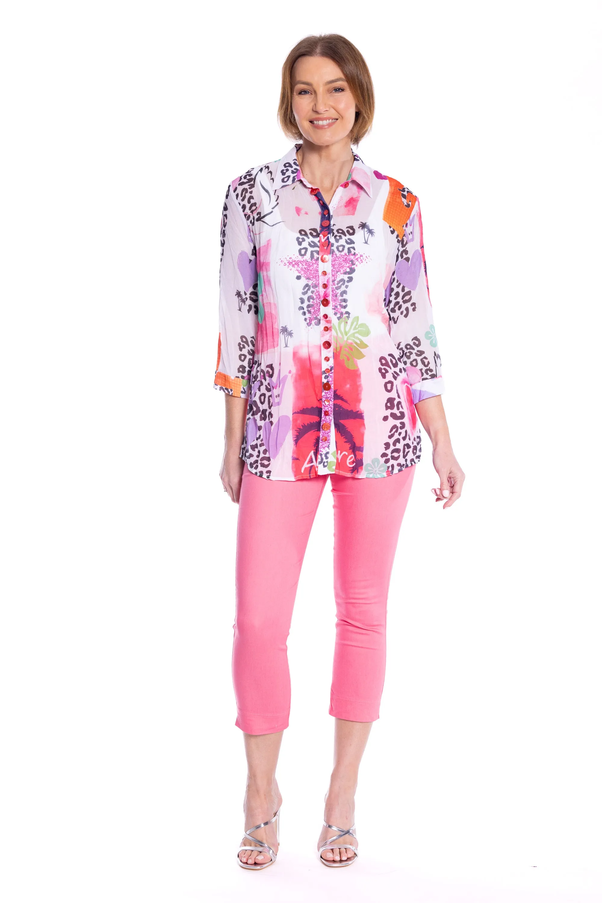 Art Abstract Printed Shirt - Pink