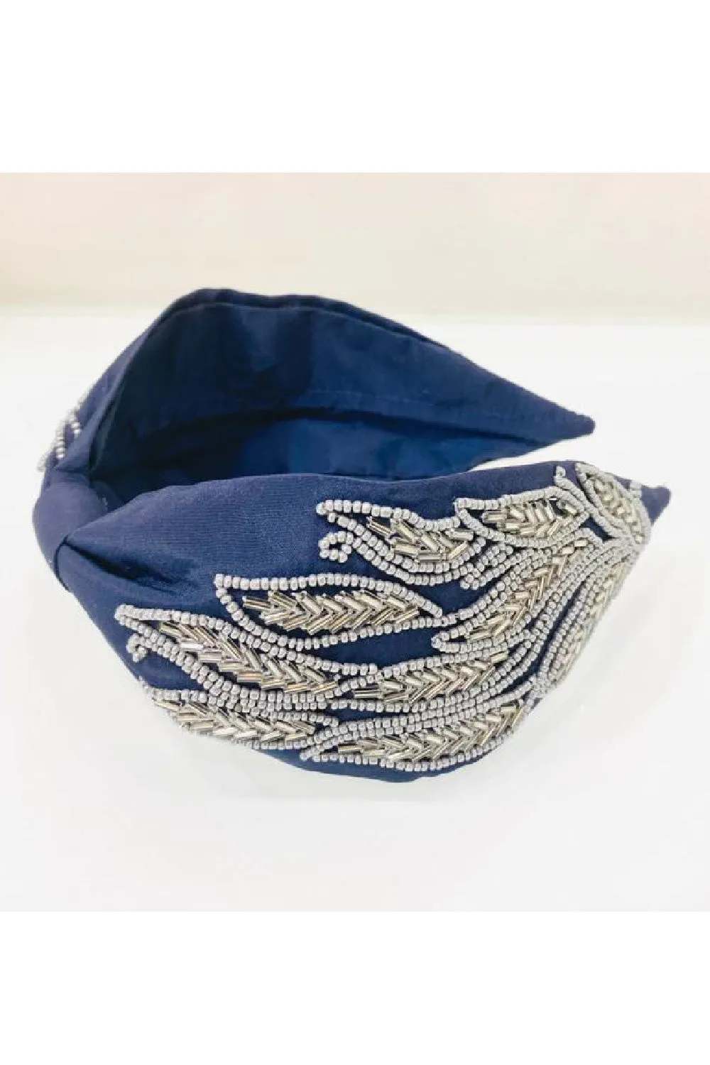 Blue Bead Embroidery Hairband