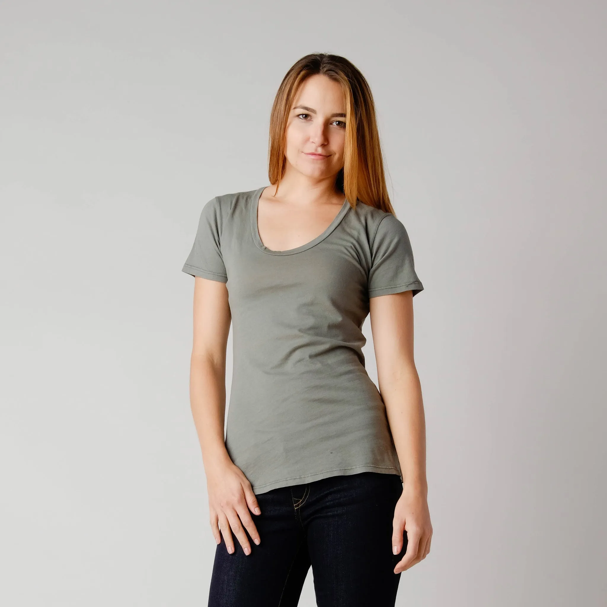 Brooklyn Denim Co. Organic Cotton Swoop Neck Tee - Mendocino
