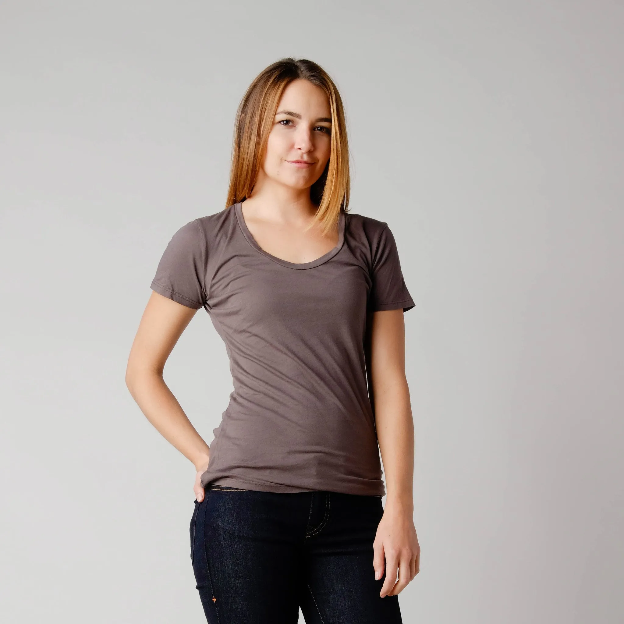 Brooklyn Denim Co. Organic Cotton Swoop Neck Tee - Mendocino