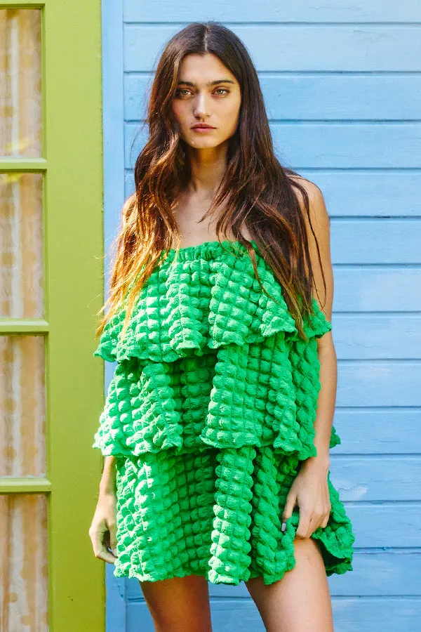 Bucketlist Bubble Tiered Tube Top Mini Dress