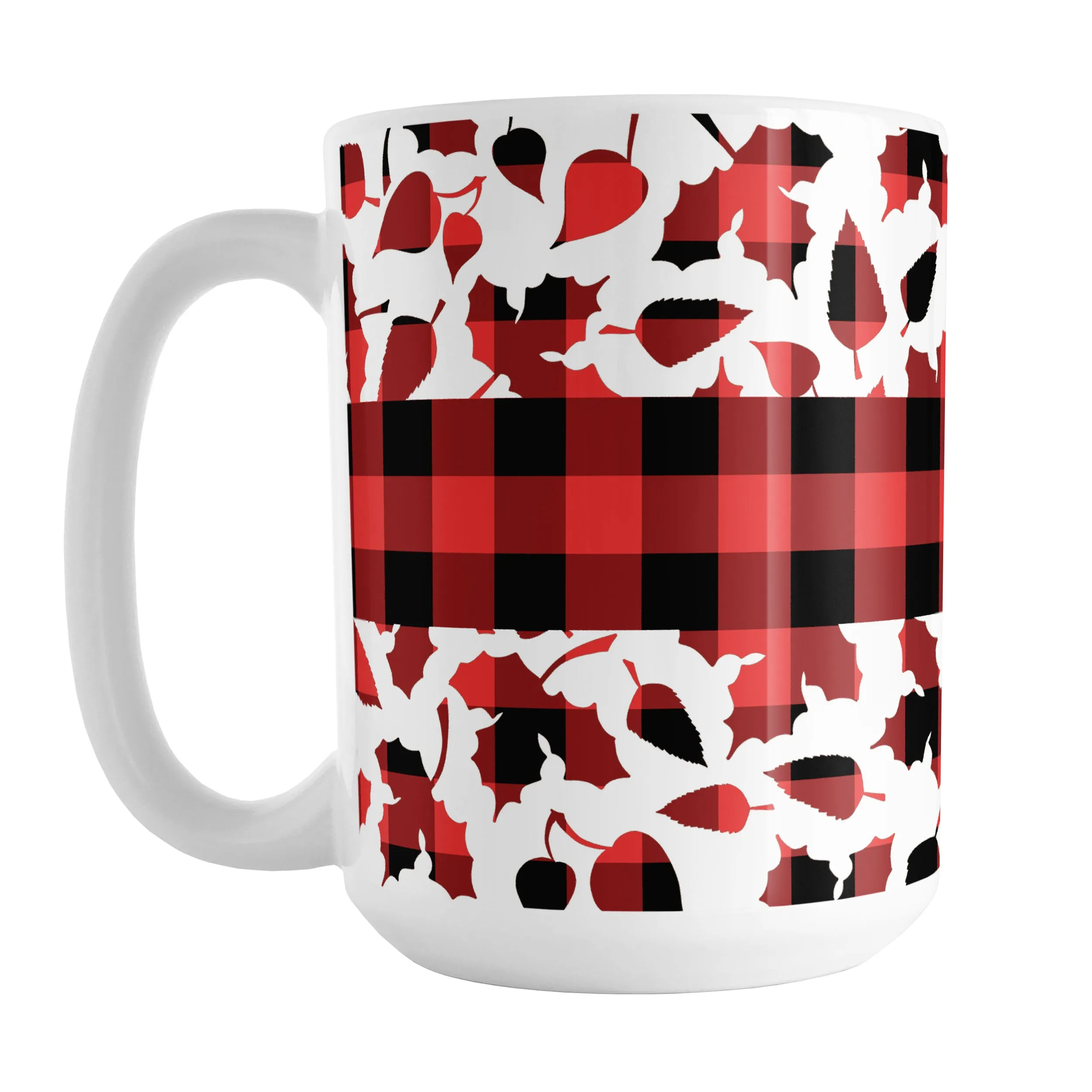Buffalo Plaid Leaves Fall Mug
