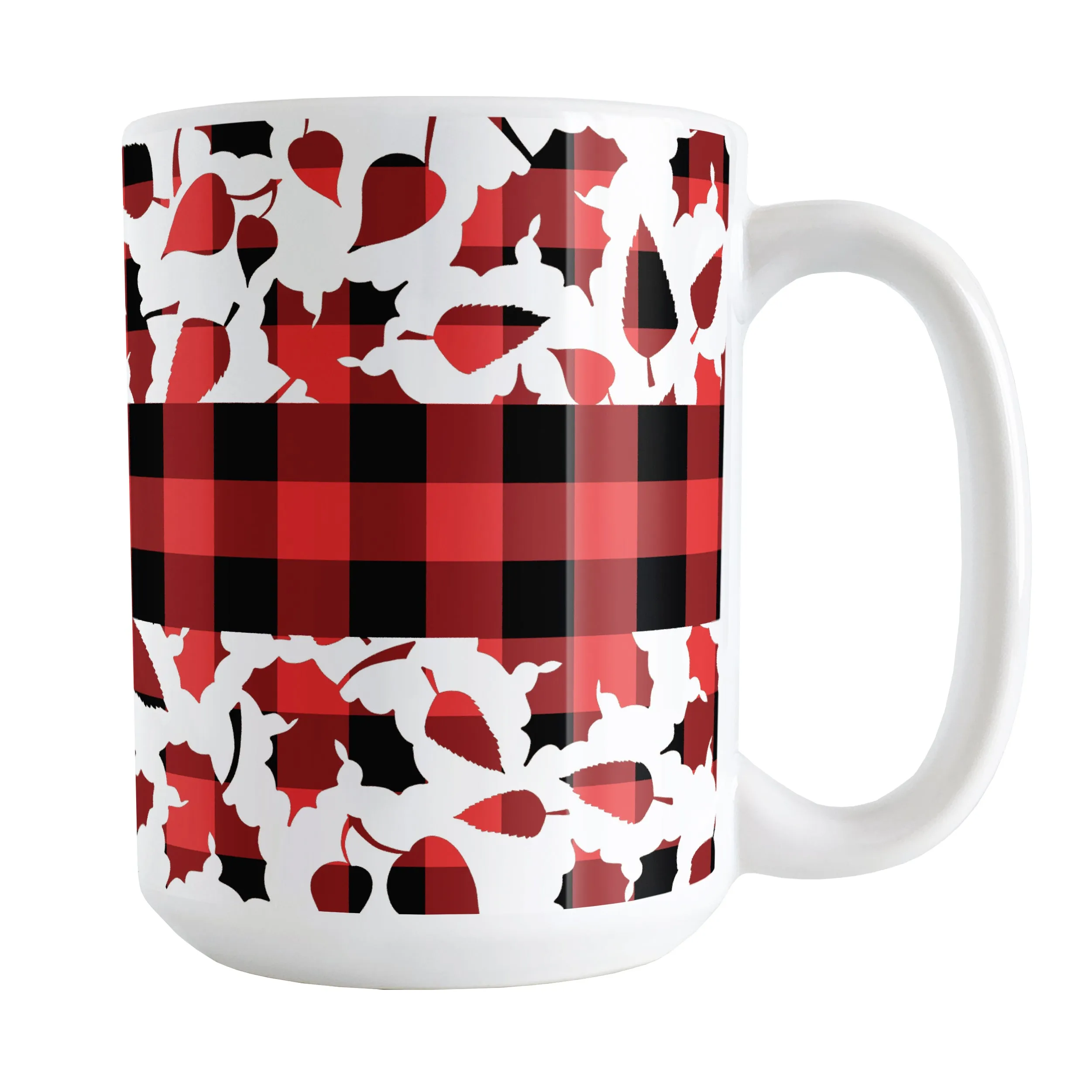 Buffalo Plaid Leaves Fall Mug