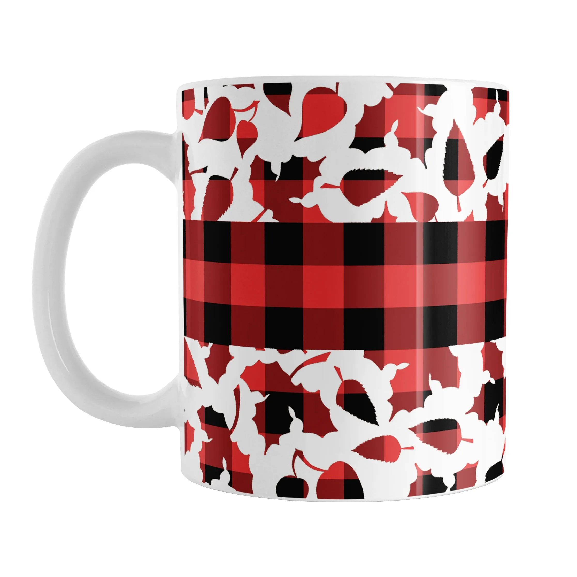 Buffalo Plaid Leaves Fall Mug