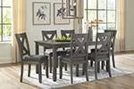 Caitbrook Gray Dining Table and Chairs (Set of 7)