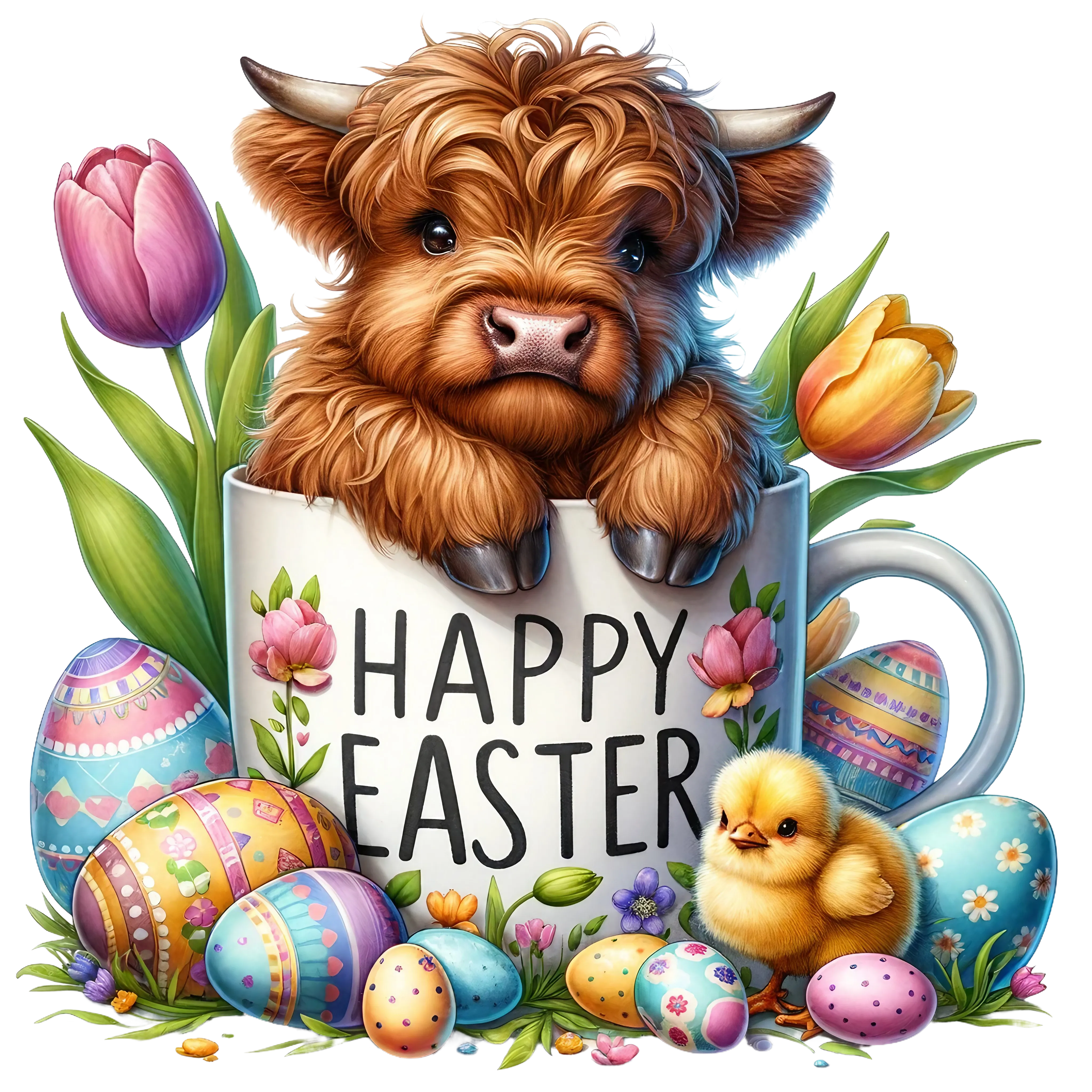 Easter Cow UV DTF Decal (7 styles)