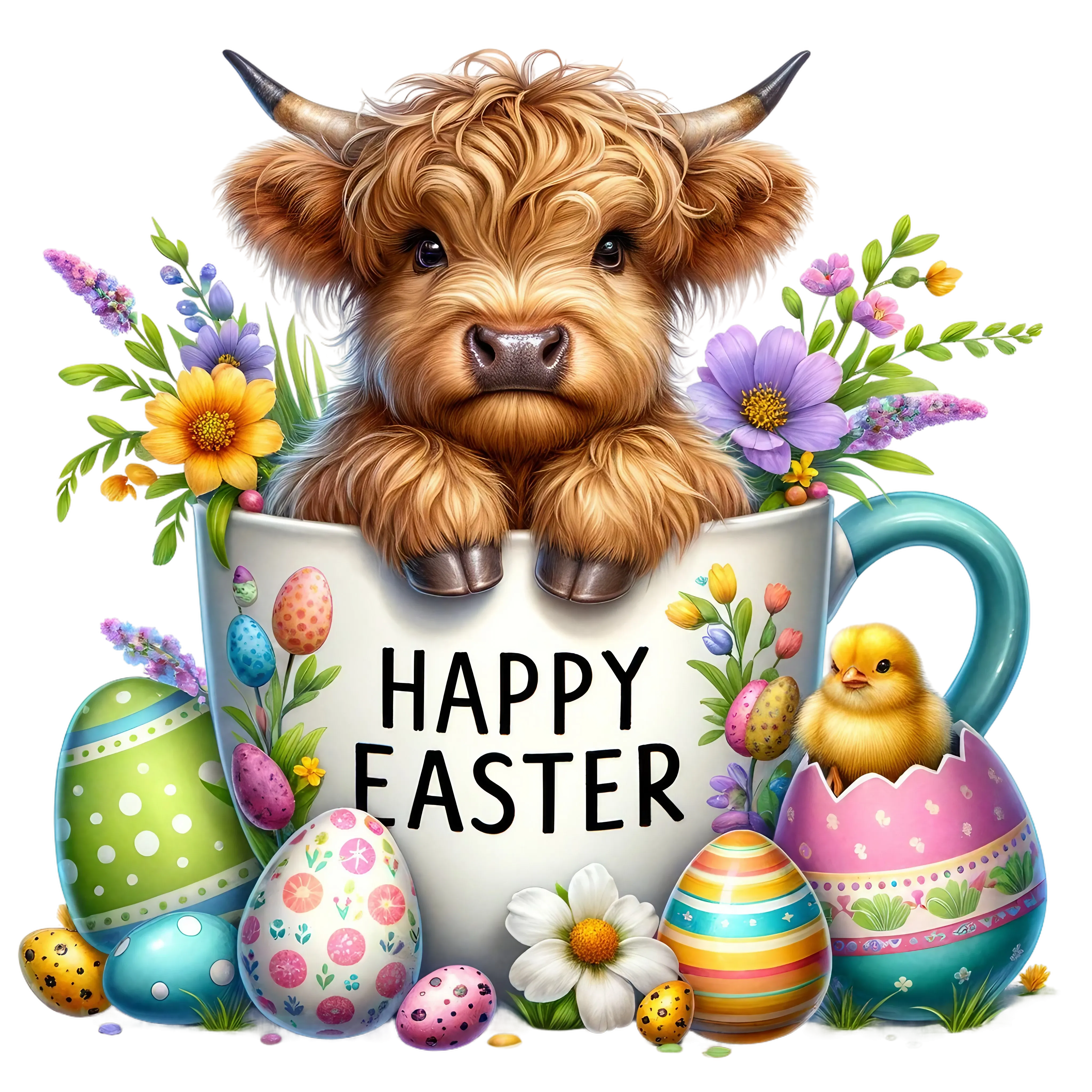 Easter Cow UV DTF Decal (7 styles)