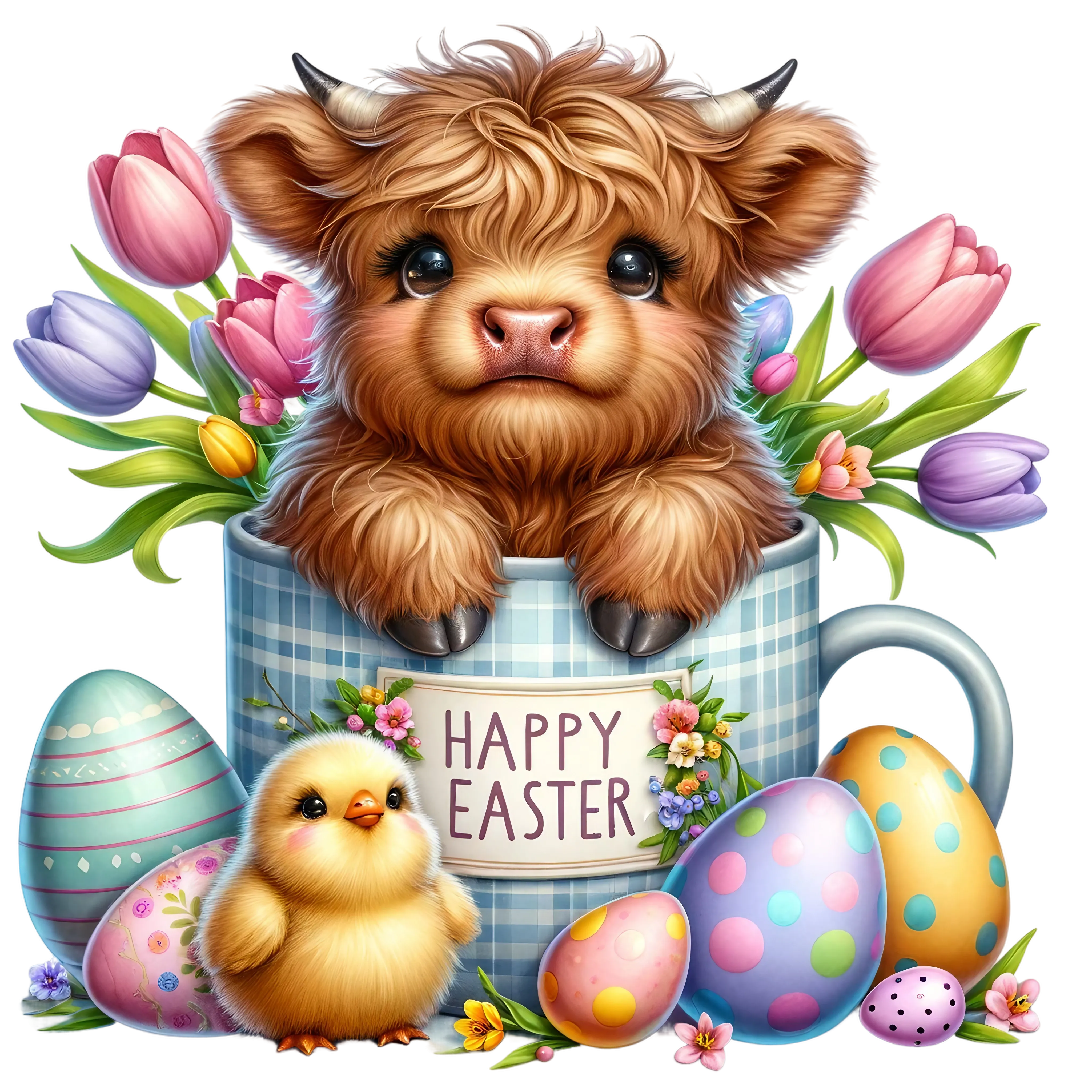 Easter Cow UV DTF Decal (7 styles)