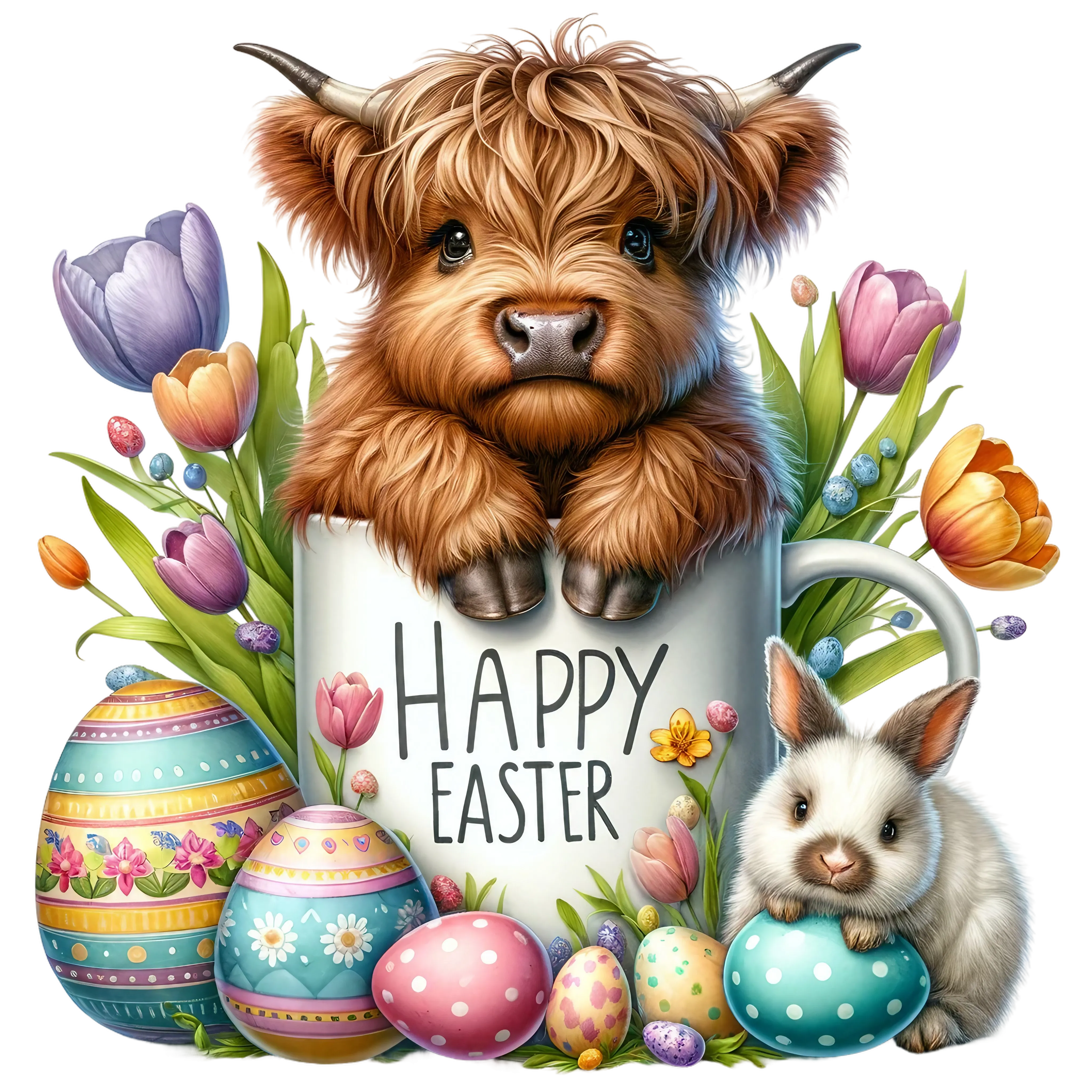 Easter Cow UV DTF Decal (7 styles)