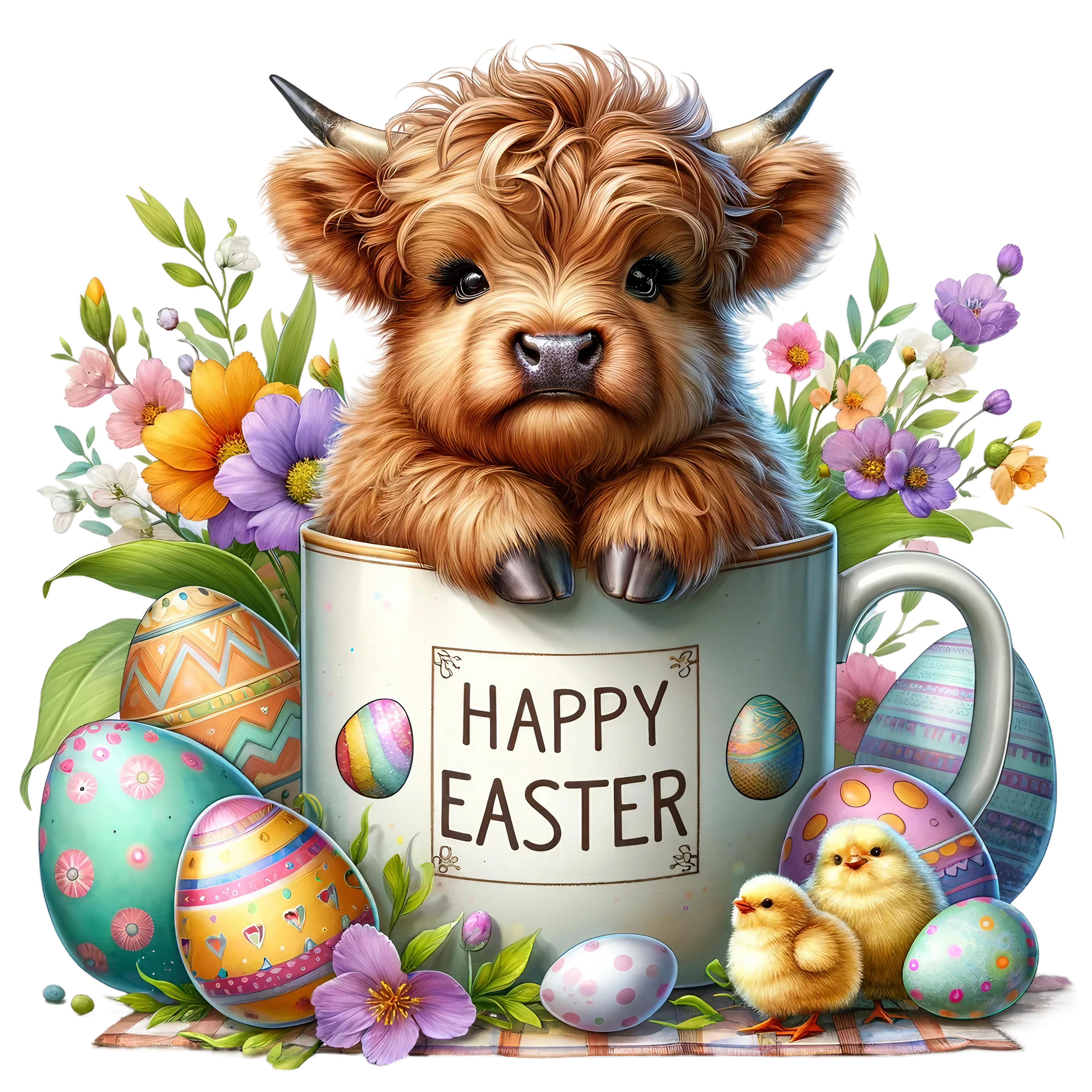 Easter Cow UV DTF Decal (7 styles)