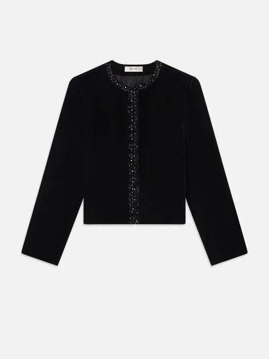 Embellished Velvet Jacket | Black