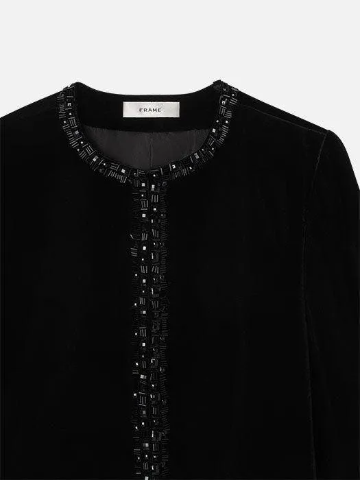 Embellished Velvet Jacket | Black