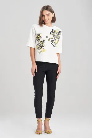 French Terry Embroidered Short Sleeve Sweatshirt
