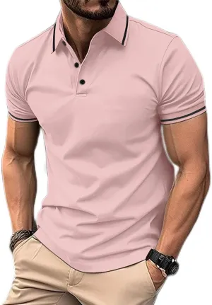 generic Mens Casual Short Sleeve Golf Polos Shirts Stylish Men Dress Tshirts Business Guys Summer Tops Clothing Regular Fit