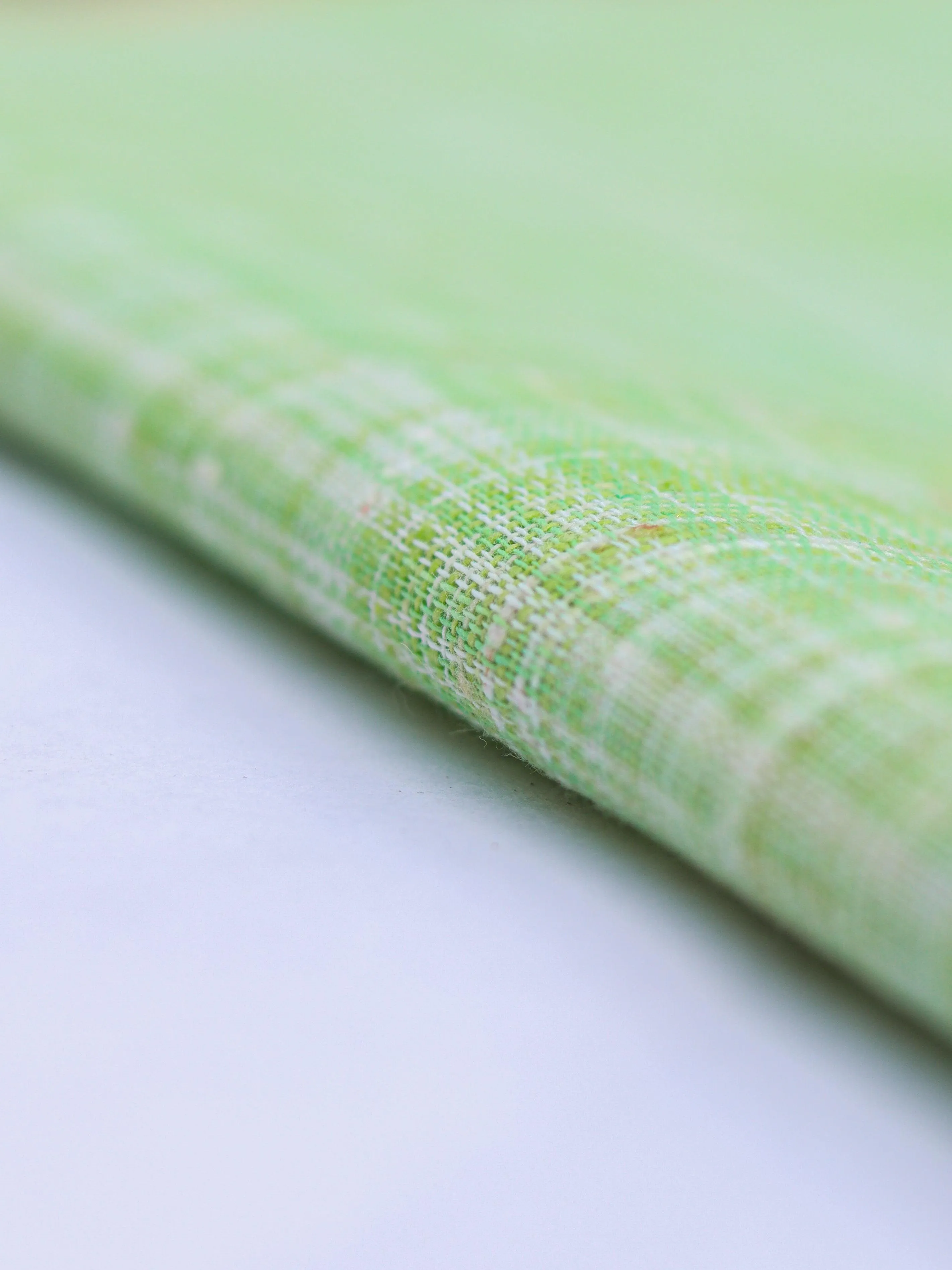 Green Color Self Pattern Traditional Cotton Khadi Fabric