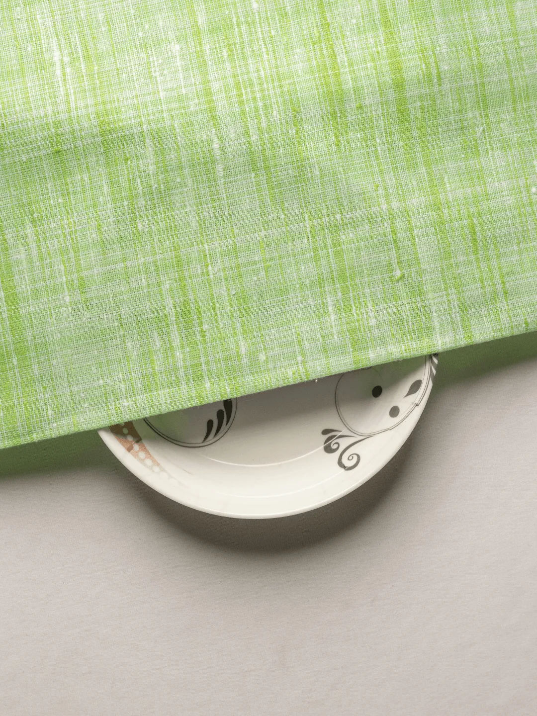 Green Color Self Pattern Traditional Cotton Khadi Fabric