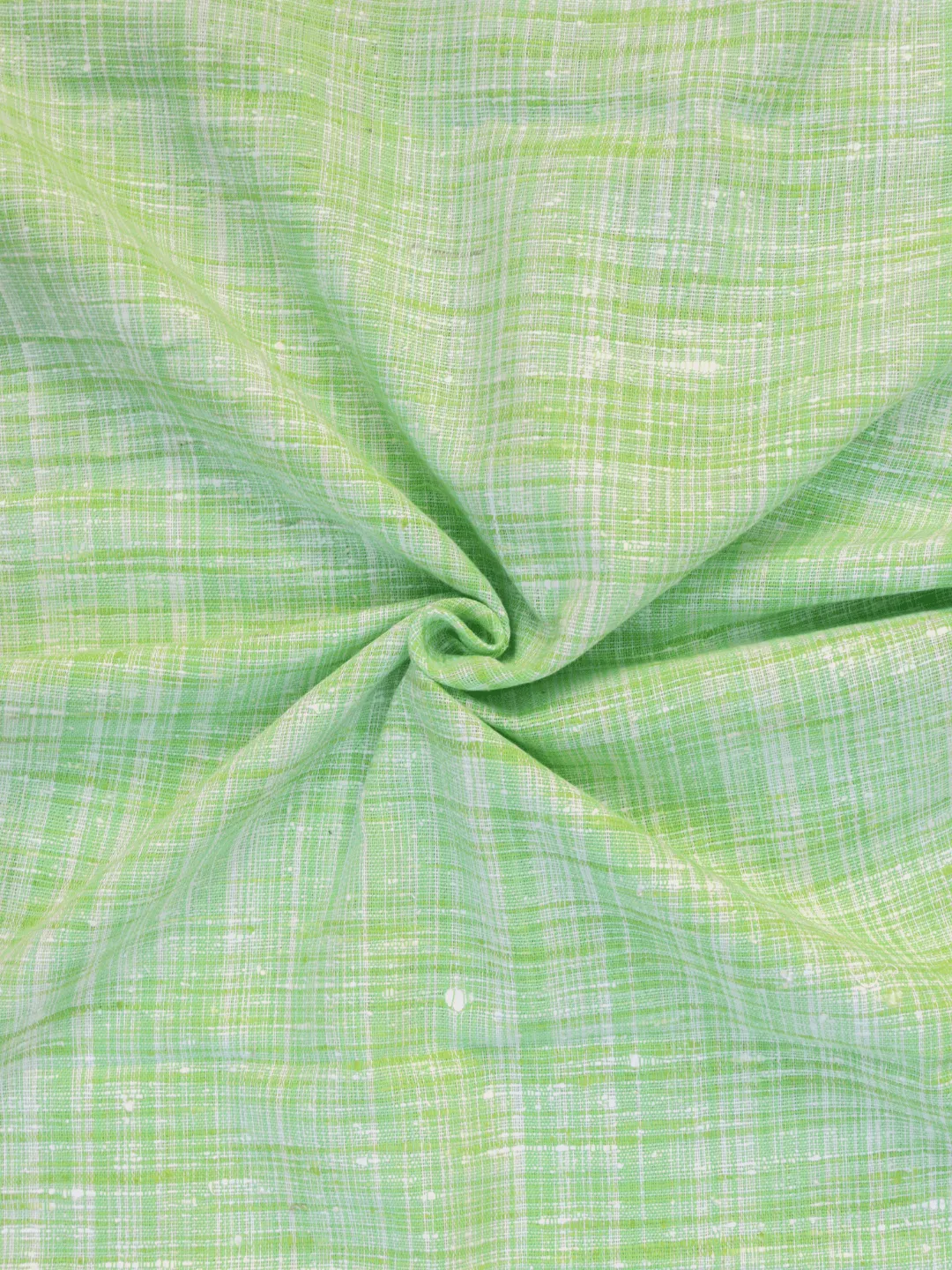 Green Color Self Pattern Traditional Cotton Khadi Fabric