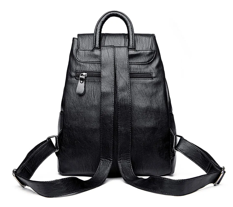 High Quality Leather Female Backpack