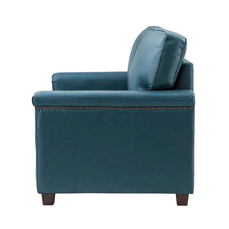 Hugo 56" Wide Top Layer Leather Sofa