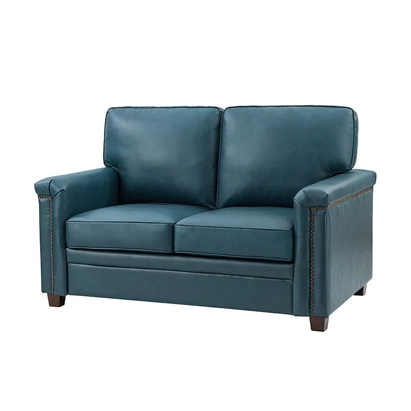 Hugo 56" Wide Top Layer Leather Sofa
