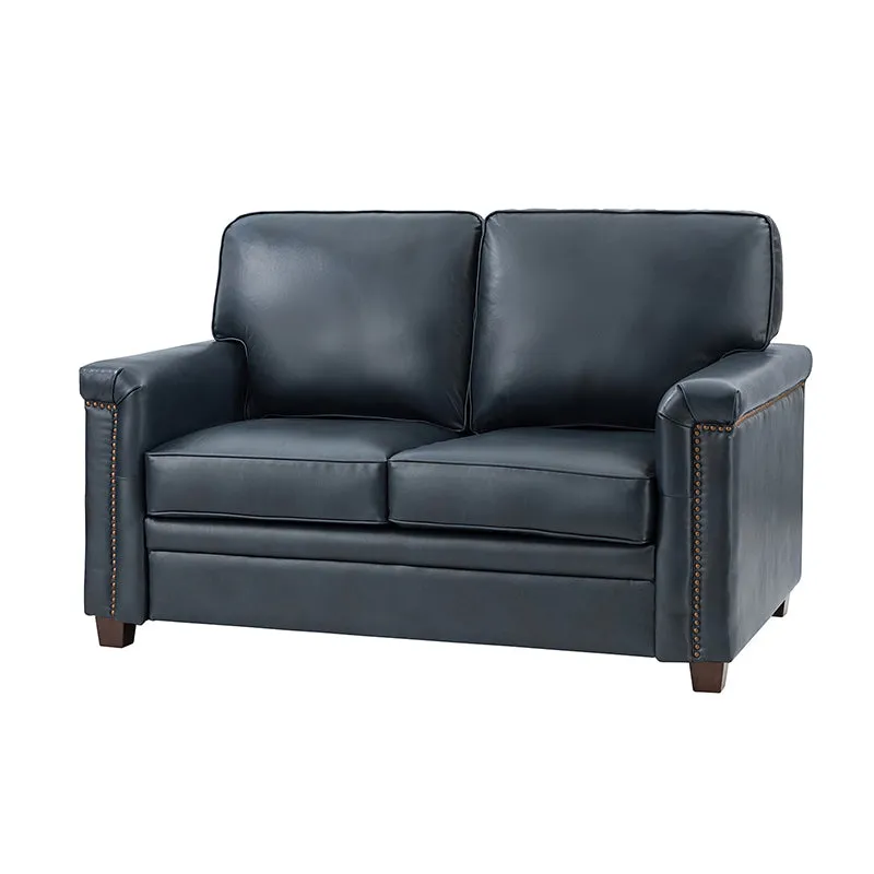 Hugo 56" Wide Top Layer Leather Sofa