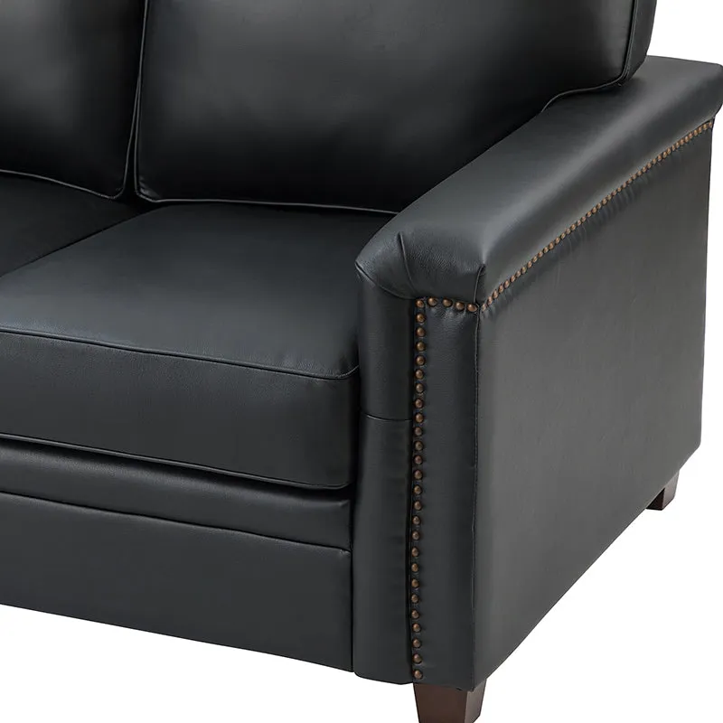 Hugo 56" Wide Top Layer Leather Sofa