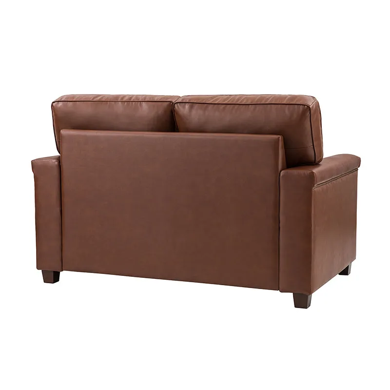 Hugo 56" Wide Top Layer Leather Sofa