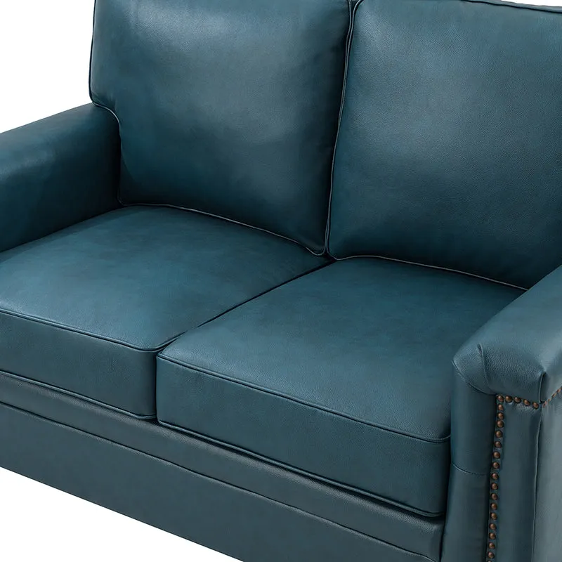 Hugo 56" Wide Top Layer Leather Sofa