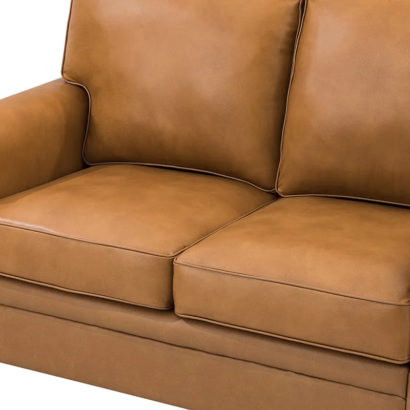 Hugo 56" Wide Top Layer Leather Sofa