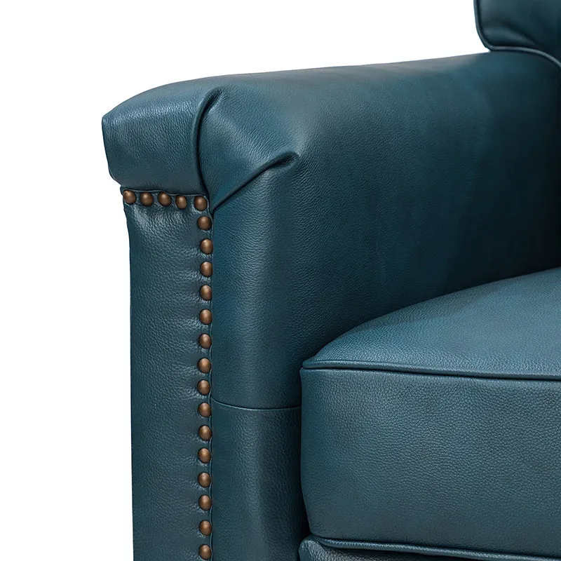 Hugo 56" Wide Top Layer Leather Sofa