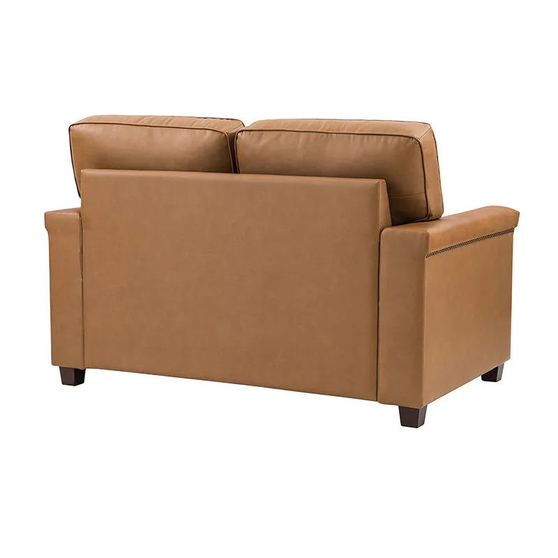 Hugo 56" Wide Top Layer Leather Sofa