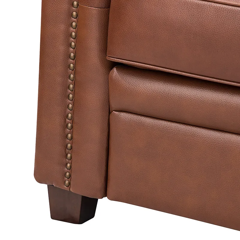 Hugo 56" Wide Top Layer Leather Sofa