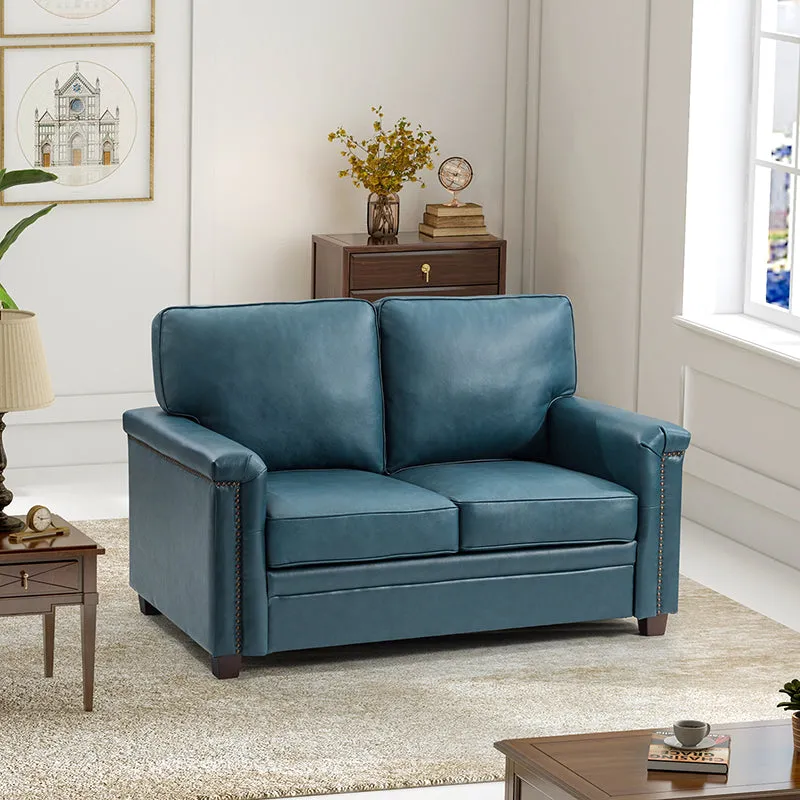 Hugo 56" Wide Top Layer Leather Sofa