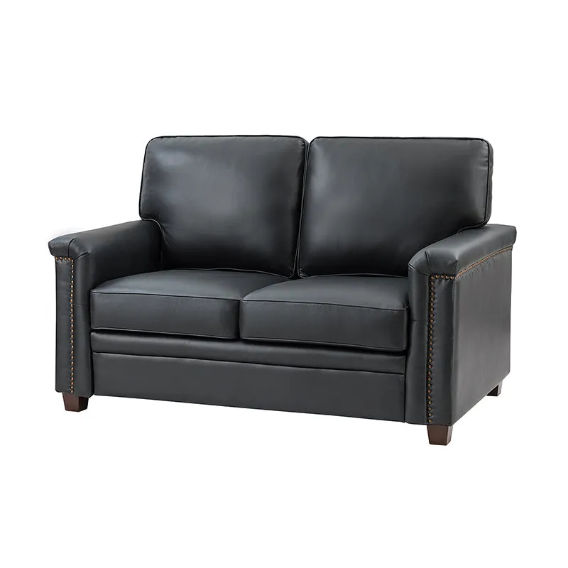 Hugo 56" Wide Top Layer Leather Sofa