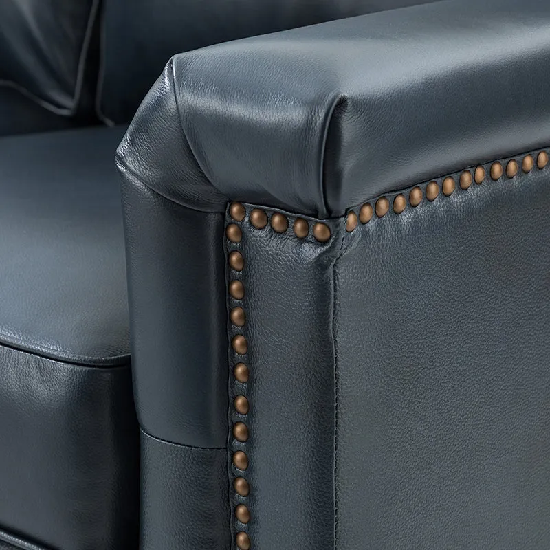 Hugo 56" Wide Top Layer Leather Sofa