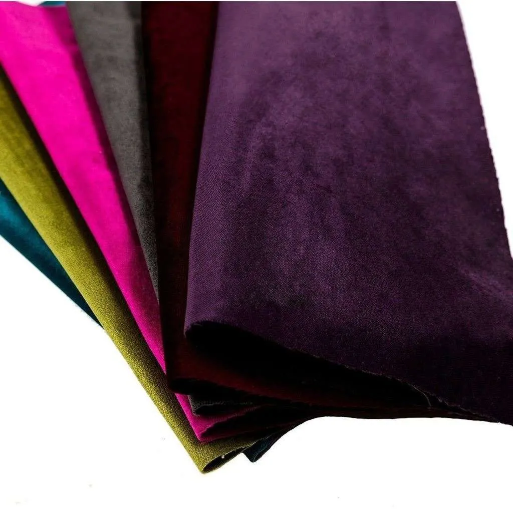 Matt Aubergine Purple Velvet Fabric