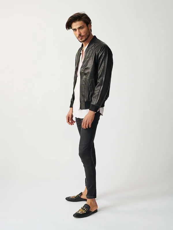 Mens Bolzano Bomber Leather Jacket