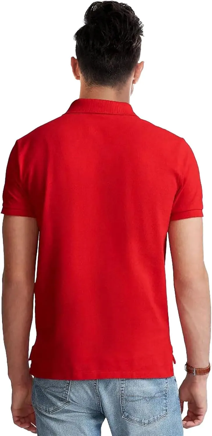 Men's Custom Classic Polo Shirt Short Sleeve for Outdoor Golf Tennis Polo 2 Buttons Tops-Proudly of U.S Polo