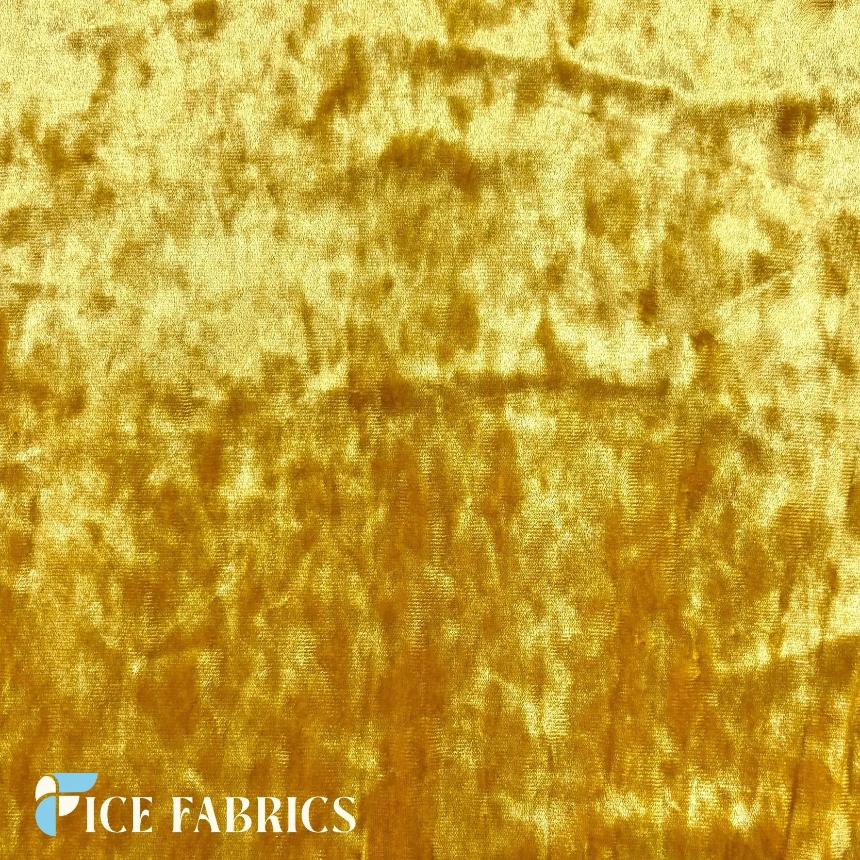 Mustard Gold Stretch Crushed Velvet Fabric