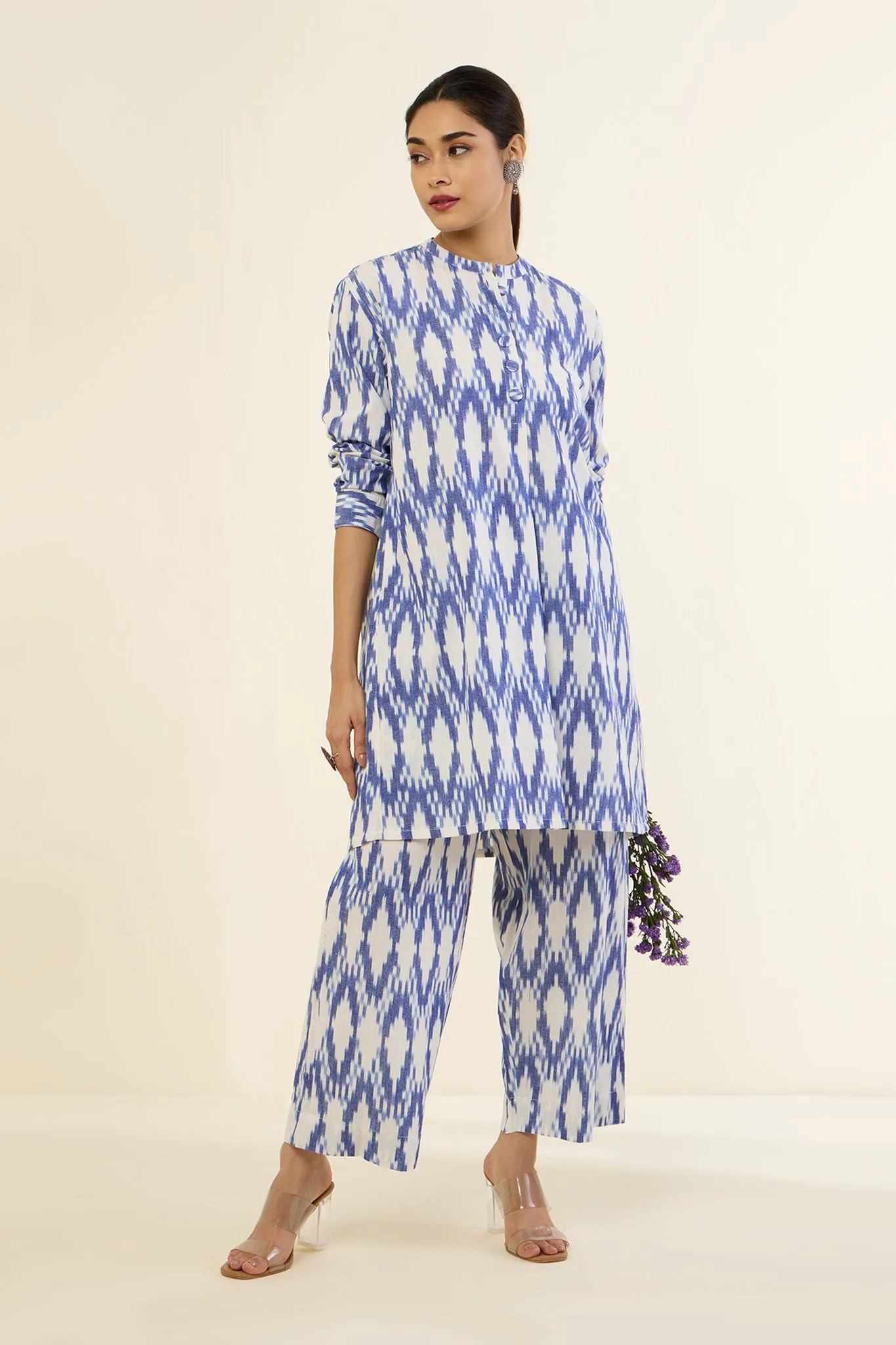 Ocean Breeze Streaks Short Tunic with Sleeves